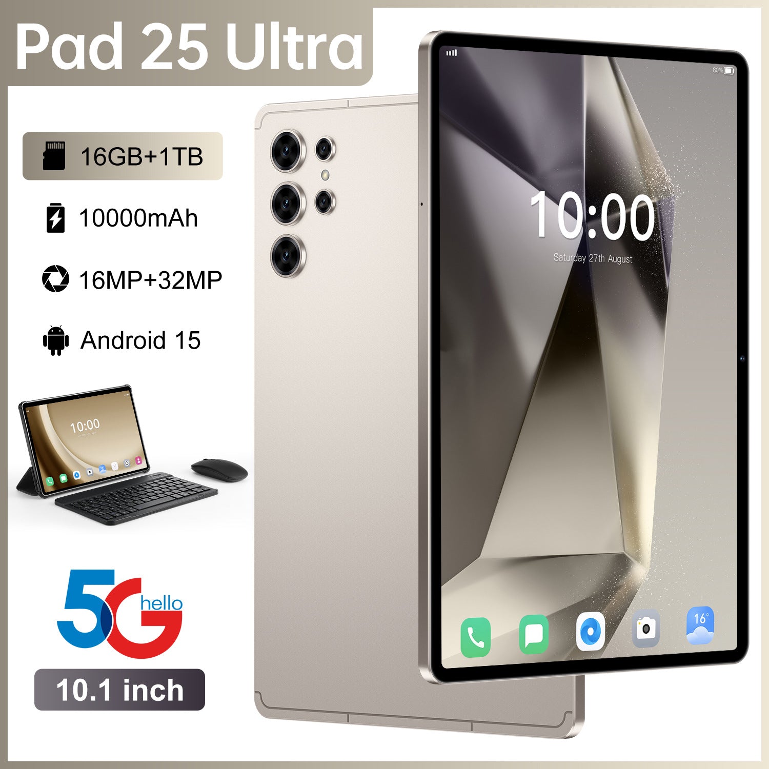 Hot Sale Pad 25 Ultra Android Tablet16+1TB Large Screen Eye Protection Computer Manufacturer Wholesale