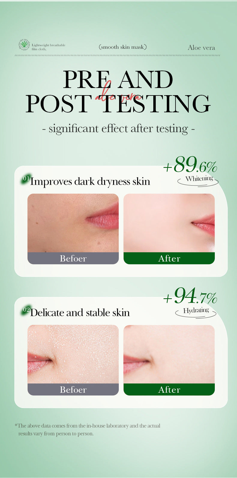 Aloe Vera Mask BIOAOUA Moisturizing, soothing, nourishing, hydrating face mask cross-border wholesale