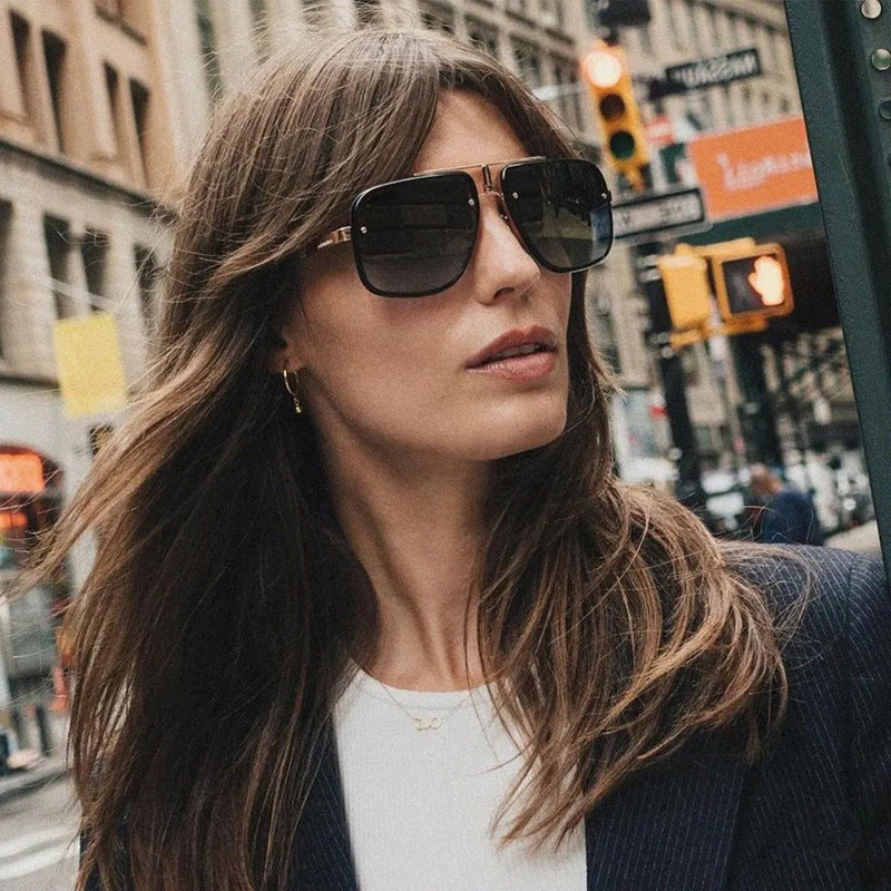 2025New Retro Square Frame Sunglasses for Men, High-End Driving Sun Protection Glasses shades