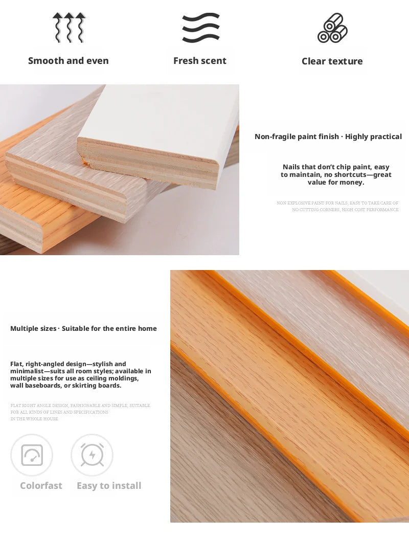 7 Solid wood skirting board6New Chinese-style baseboard12Universal wall corner trim for home decoration and hotel projects