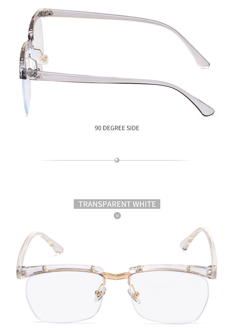 Tom Hardy's Legend of the Underground Half-Frame Glasses Frame High-End Blue Light Blocking Optical Glasses Internet Celebrity Style