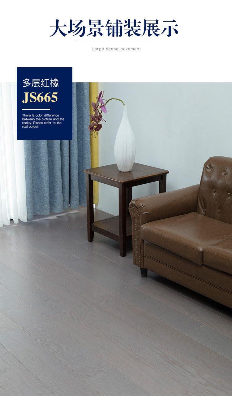 One square meter is also wholesale price Metallic Shiny Texture Sealing Wax Locking Floor Heating Red Oak Multi-layer Solid Wood Flooring