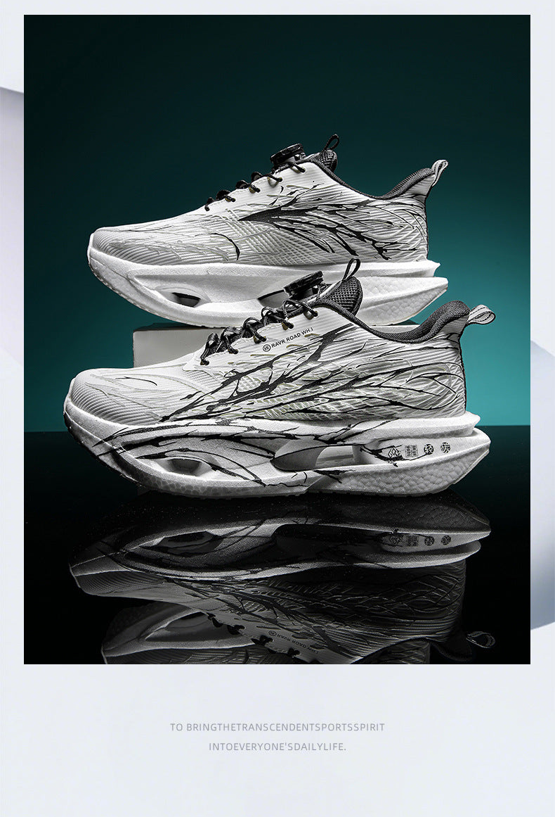 Autumn Winter Double Mesh Thickened Comfortable Rotating Buckle Fluorescent Versatile Running Shoes Youth Carbon Plate Really Soft Sole Sports Shoes