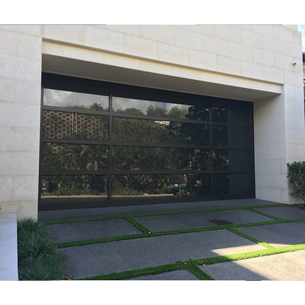 Electric Modern clear Glass Garage Door With Motor Overhead Garage Door Aluminum Alloy Glass Garage Door