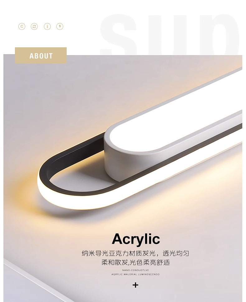 Simple and Modern led Ceiling Light Strip Shape Lamp for Training Room Classroom Gym Car Beauty Lighting Fixture