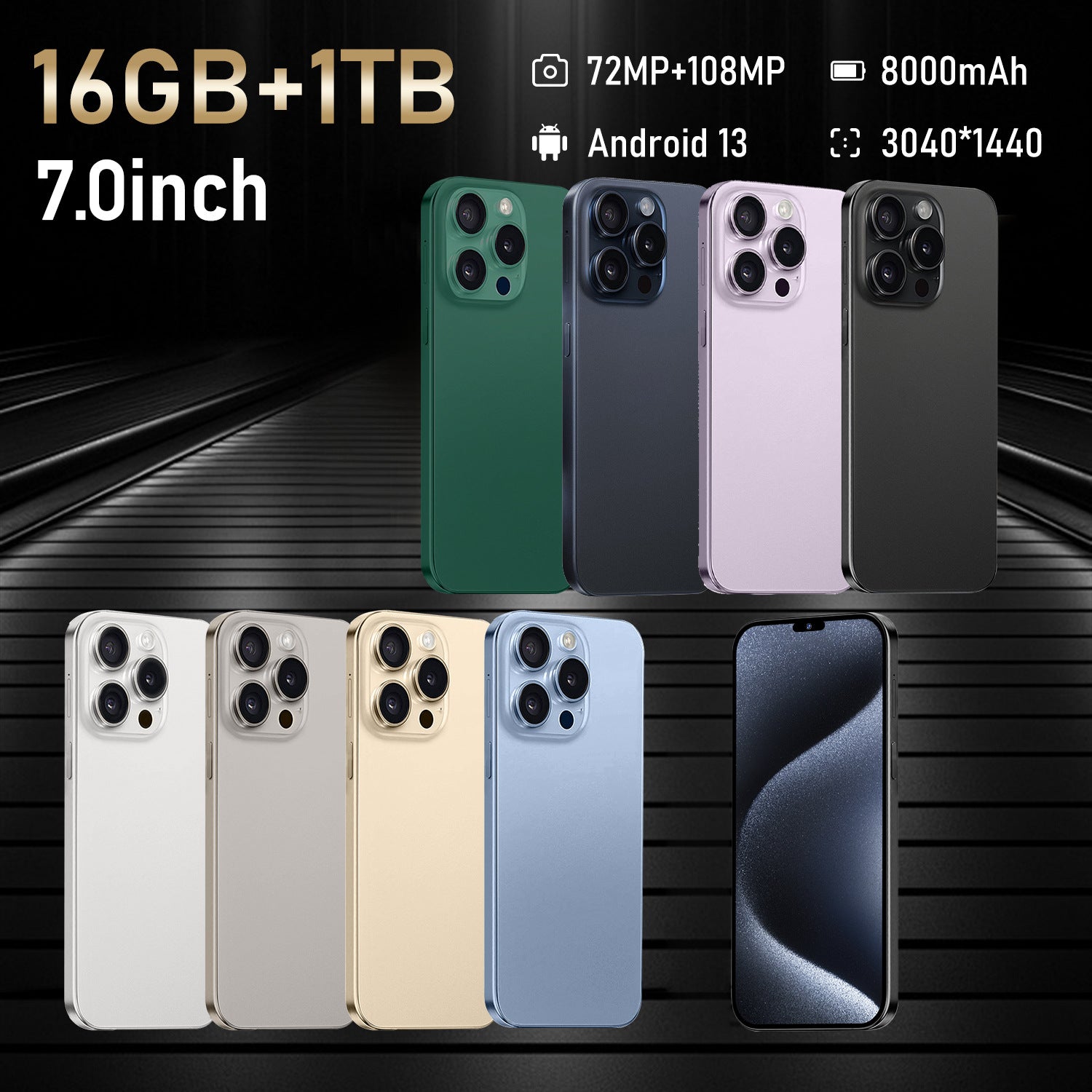 New model exclusive i15 Pro Max Intelligence5G Mobile Phone16+1T Android Phone Factory Price