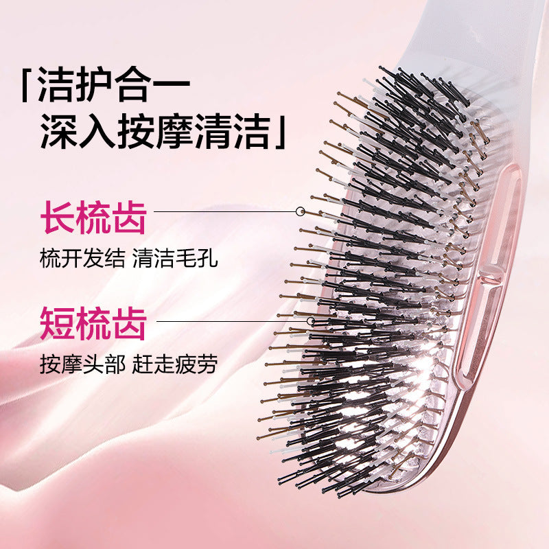Cross-Border Electroplated Meridian Massage Comb Round Bead Three-Stage Comb Teeth Smooth Hair Anti-Tangle Dry and Wet Dual-Use Fine Needle Portable Comb