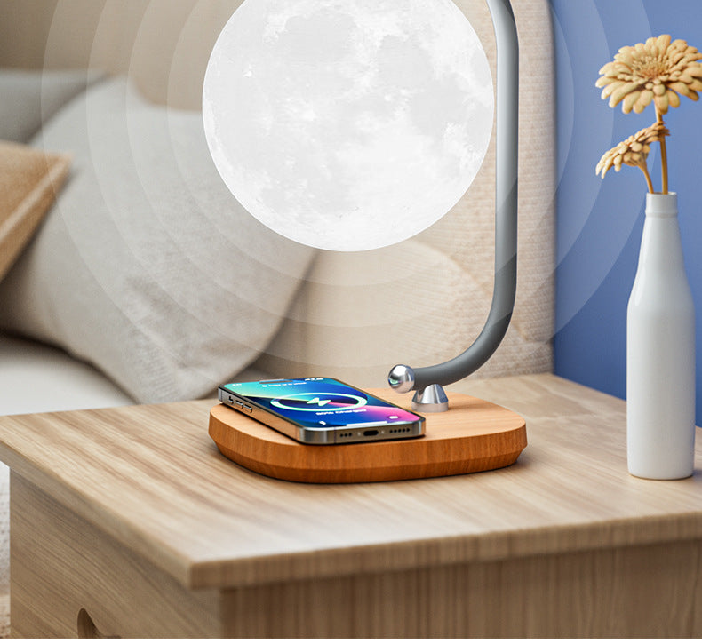 15w Wireless Charging Study Table Lamp Bedroom Bedside Sleep Eye Protection Night Light Outdoor Camping Atmosphere Light