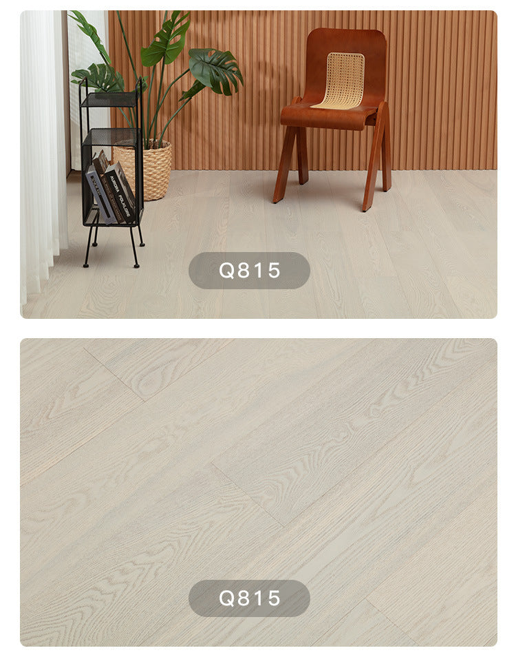 1.2mm White Ash Natural Wood Veneer New Three-Layer Solid Wood Composite Floor Heating Home Eco-Friendly Flooring Package Installation for Entry