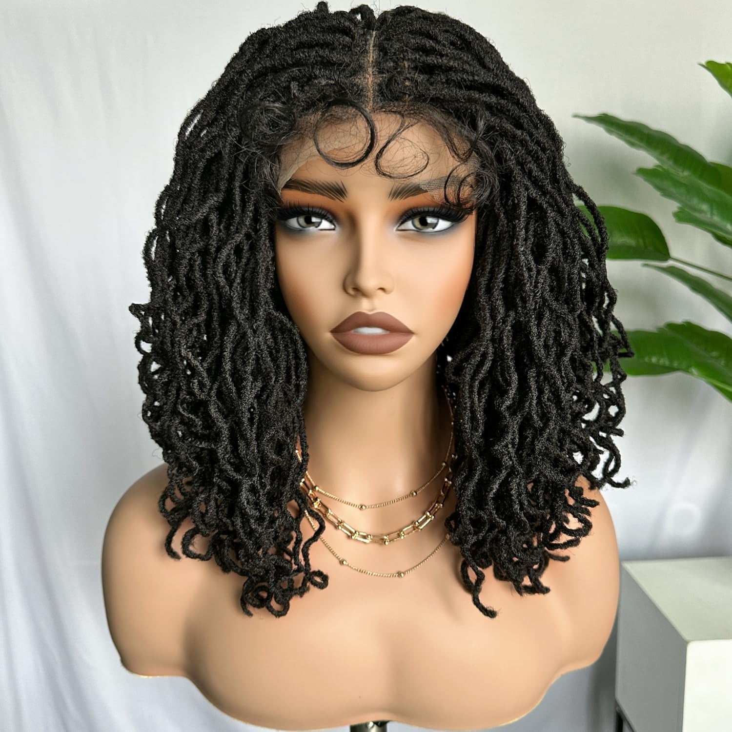 Black Full Lace Synthetic Dread lock Wig For African Women