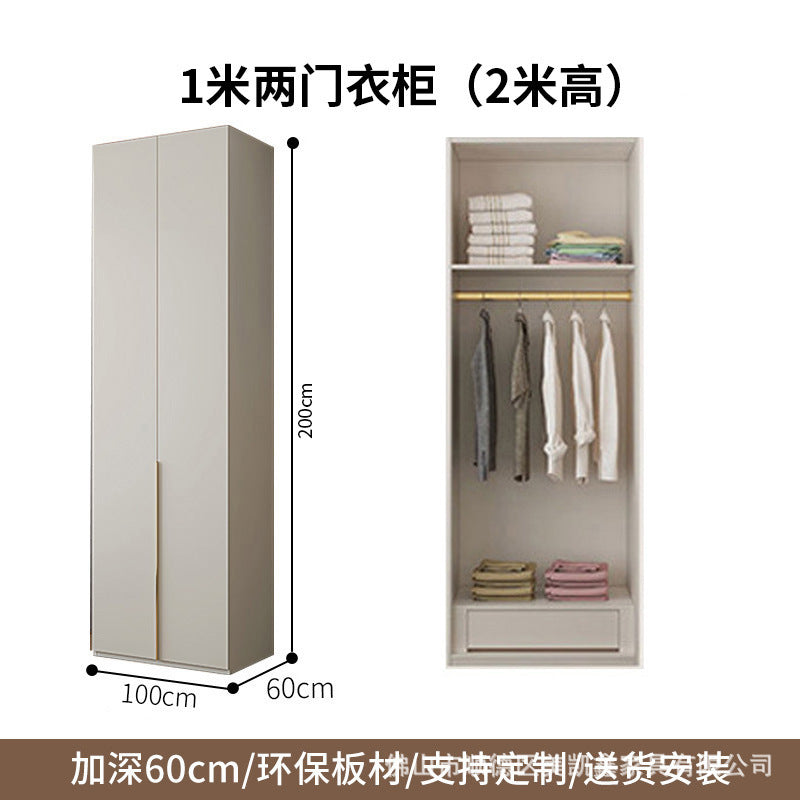 One-Door to Ceiling Heightened Solid Wood Wardrobe for Home Bedroom, Double Door Simple Assembly Cabinet, European Pine Board Storage Cabinet, Wardrobe