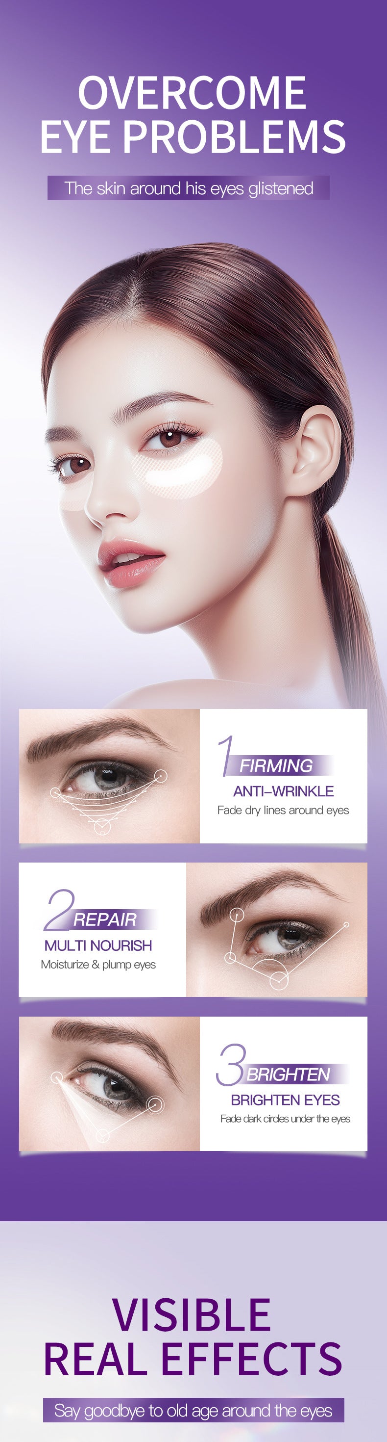 Collagen Snake Venom Peptide Freeze-Dried Eye Mask BIOAOUA Moisturizing and Nourishing Eye Mask Cross-Border Wholesale