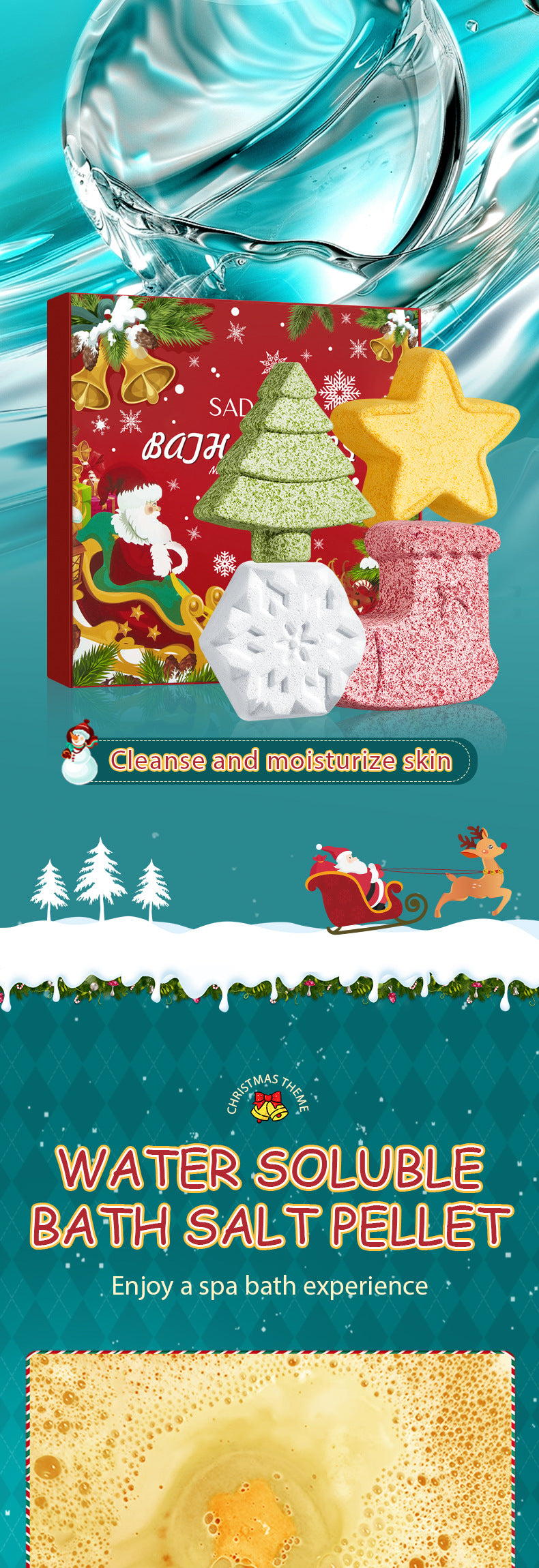 Full English Dried Flower Explosive Bath Salt Ball Set Clean Fragrance Bath Ball  Wholesale