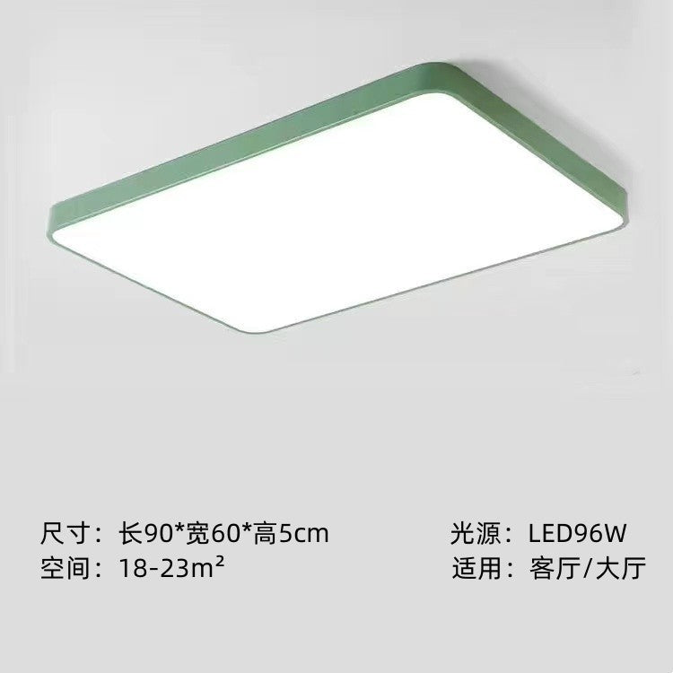 Home Living Room Lamp Rectangular Creative Macaron Ceiling Lamp Room Lamp Modern Simple Iron Art led Bedroom light