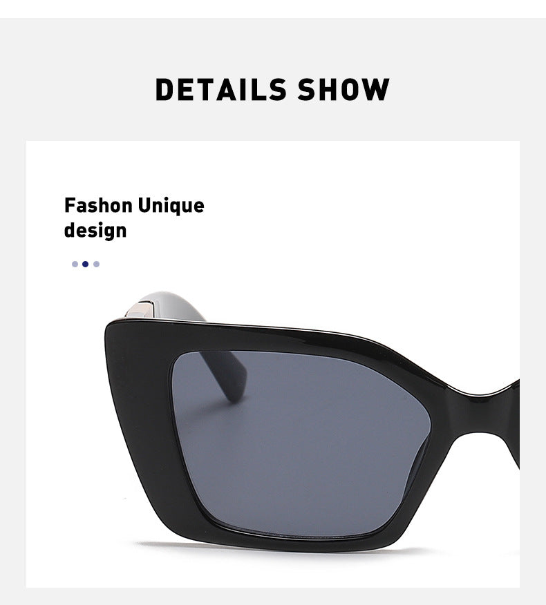 European and American Fashion Small Square Frame Sunglasses for Women, High-End Trendy Cat Eye Diamond-Studded Men's Driving Sunglasses