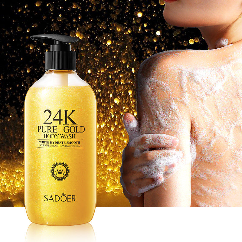 24K Gold Shower Gel500ml SADOER Cleansing and Moisturizing Fragrance Body Wash Cross-Border Wholesale