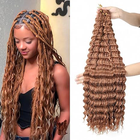 European and American Style Synthetic Hair Domestic Wig Crochet Hair Extensions Curly Hair Piece Deep Wave Bulk hair 30in120g