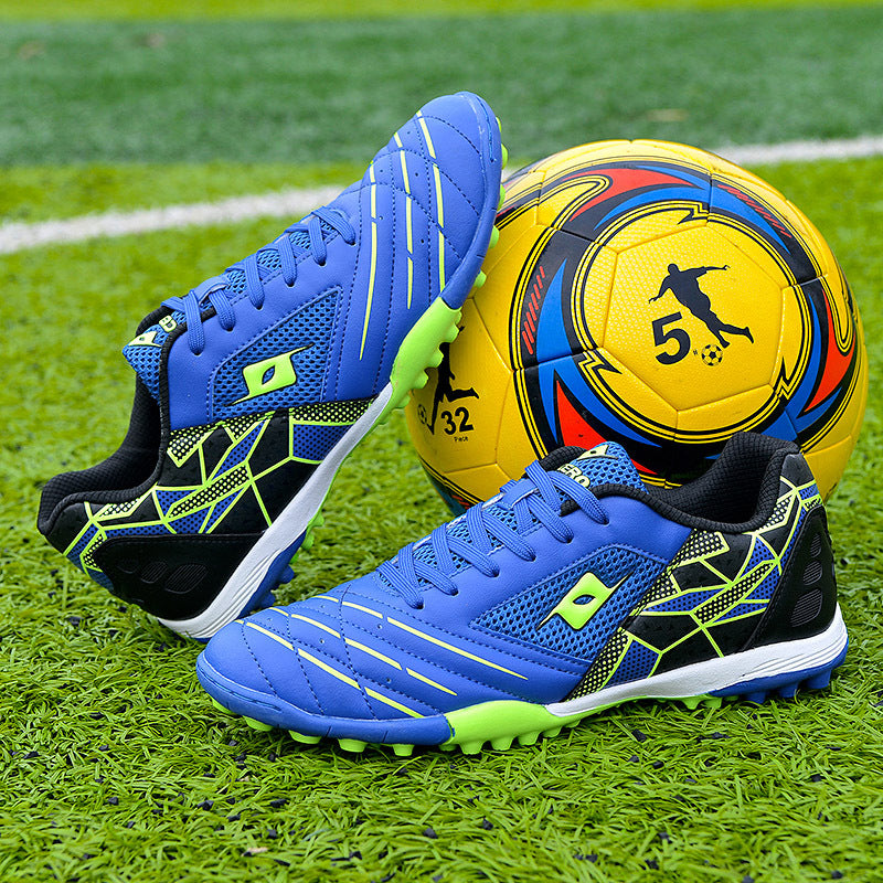 Men's Soccer Shoes TF Velcro Magic Tape Children's Sports Shoes for Primary and Secondary School Students and Teenagers for Sports Competitions and Training