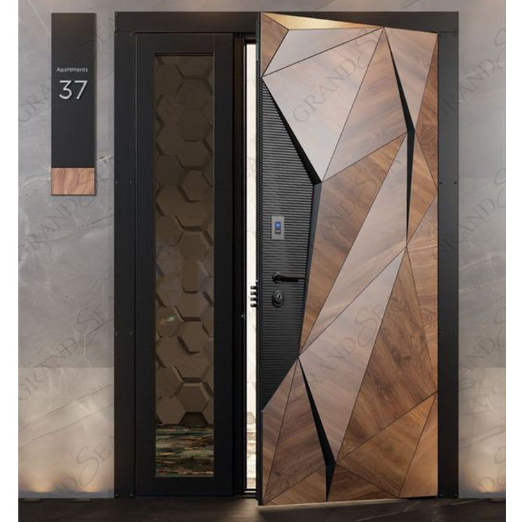 Luxury Design Entrance Door Exterior Security Front Pivot Door Modern Entry Black Wooden Aluminum Pivot Door