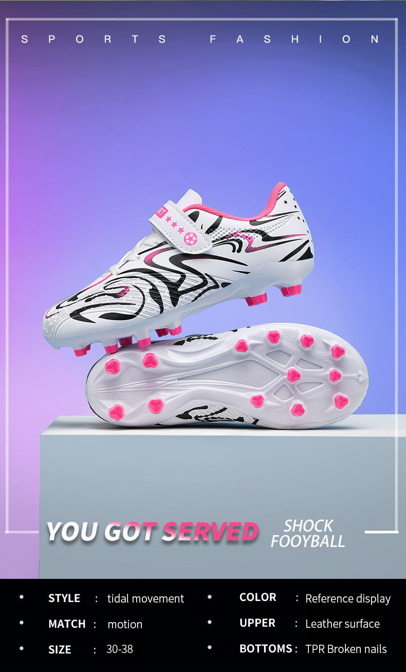 2025New Football Shoes for Men and Women, Medium and Large Children, Students, Long Spike Training Shoes, Youth Grass and Artificial Grass Field Sports