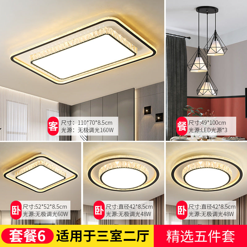 Wholesale Large Living Room Lamp2025New Year's Light Luxury Crystal led Ceiling lamp simple modern elegant bedroom lighting fixture