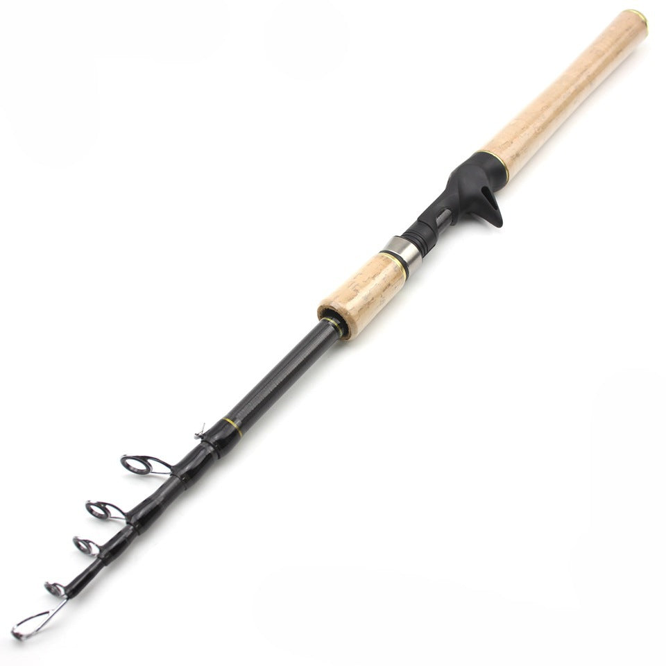 Wooden Handle Telescopic Lure Rod Ultra Short Ultra Light Straight Handle Lure Rod Bass Rod Popular in Europe and America