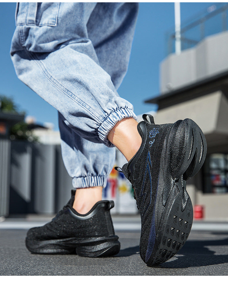 Spring and Summer Rebound Shock Absorption Carbon Plate Support Running Shoes Mesh Breathable Sports Shoes Lightweight Shock Absorption Anti-Slip Running Shoes