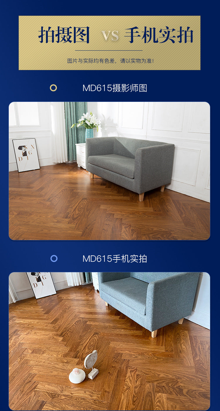 In-stock wholesale with on-site installation Herringbone Locking Floor Heating New Three-Layer Solid Wood Flooring Oak Black Walnut Flooring