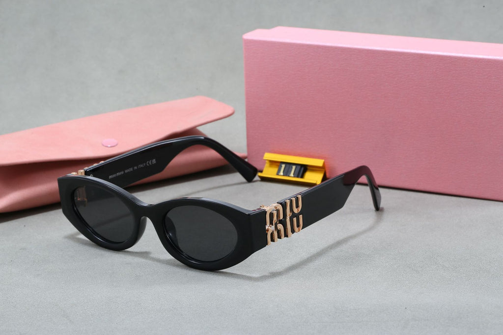 Europe and America m Letter Cat Eye Sunglasses High-End Fashion Street Style Sunglasses for Women Sun Protection Trendy Sunglasses