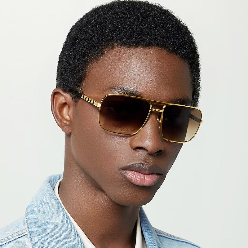 New style sunglasses for men ATTITUDE Vintage Square Frame Slingshot Sunglasses Trendy Men Street Style Fashion shades