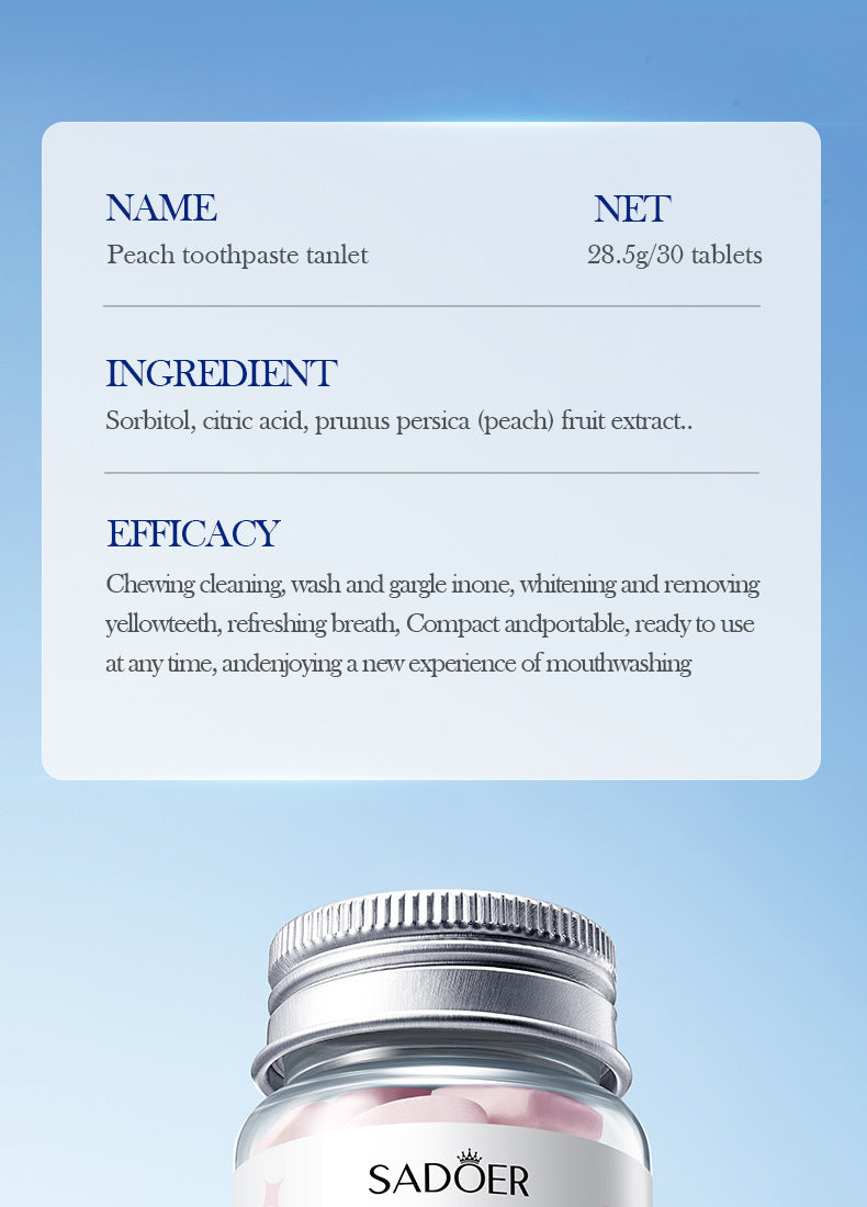 All-English Solid Toothpaste Series SADOER Sakura Whitening Anti-Yellowing Teeth Cleaning Toothpaste  Wholesale