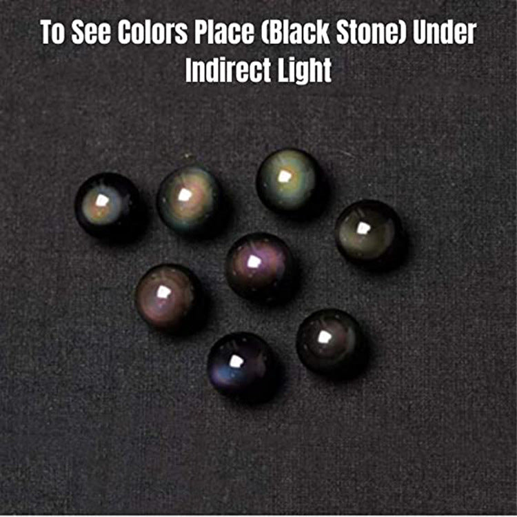 Natural Obsidian Necklace16mm Beaded Tiger Eye Stone Pendant Holiday Gift Couple Amethyst Necklace