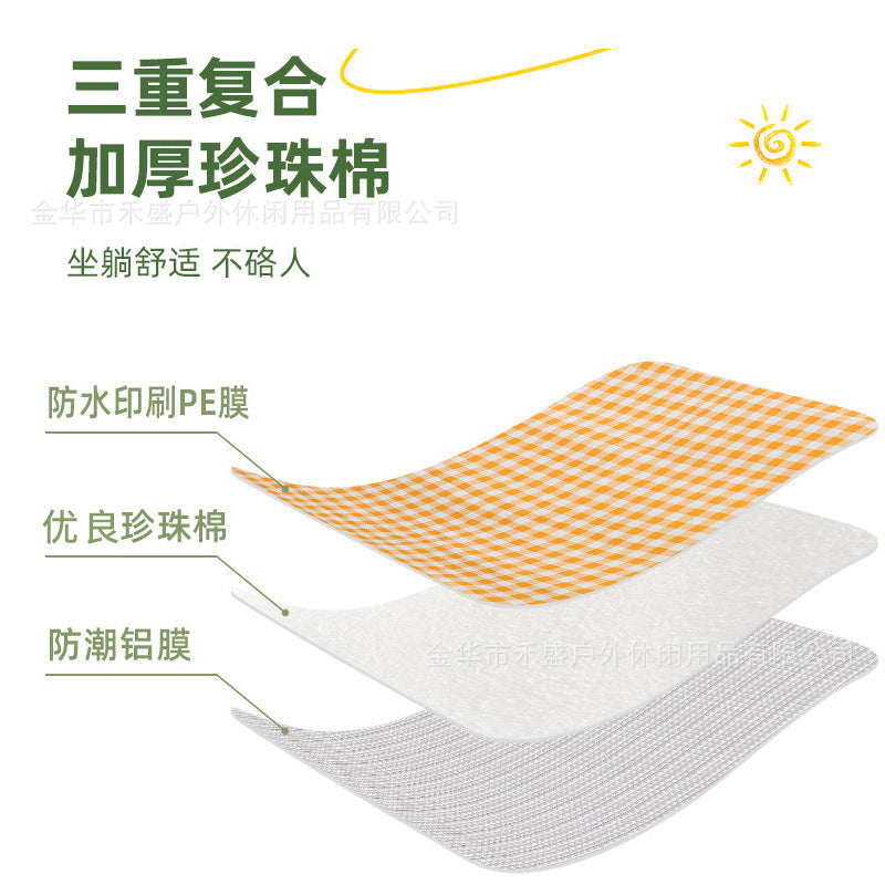 Outdoor Color Film Thickened Waterproof Camping Mat Picnic Mat Lawn Mat Picnic Cloth Mat Dormitory Floor Mat Moisture-Proof Mattress