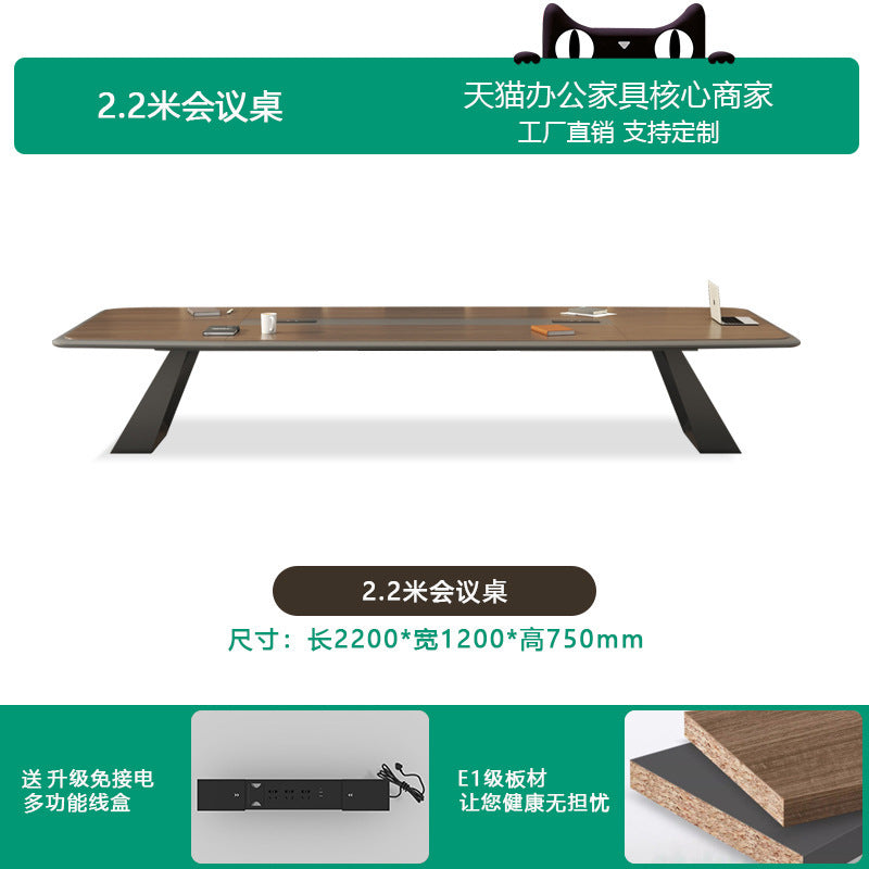 Office Conference Table Long Table Simple Modern Long Strip Table Conference Room Table and Chair Set Lacquered Large Employee Training Table