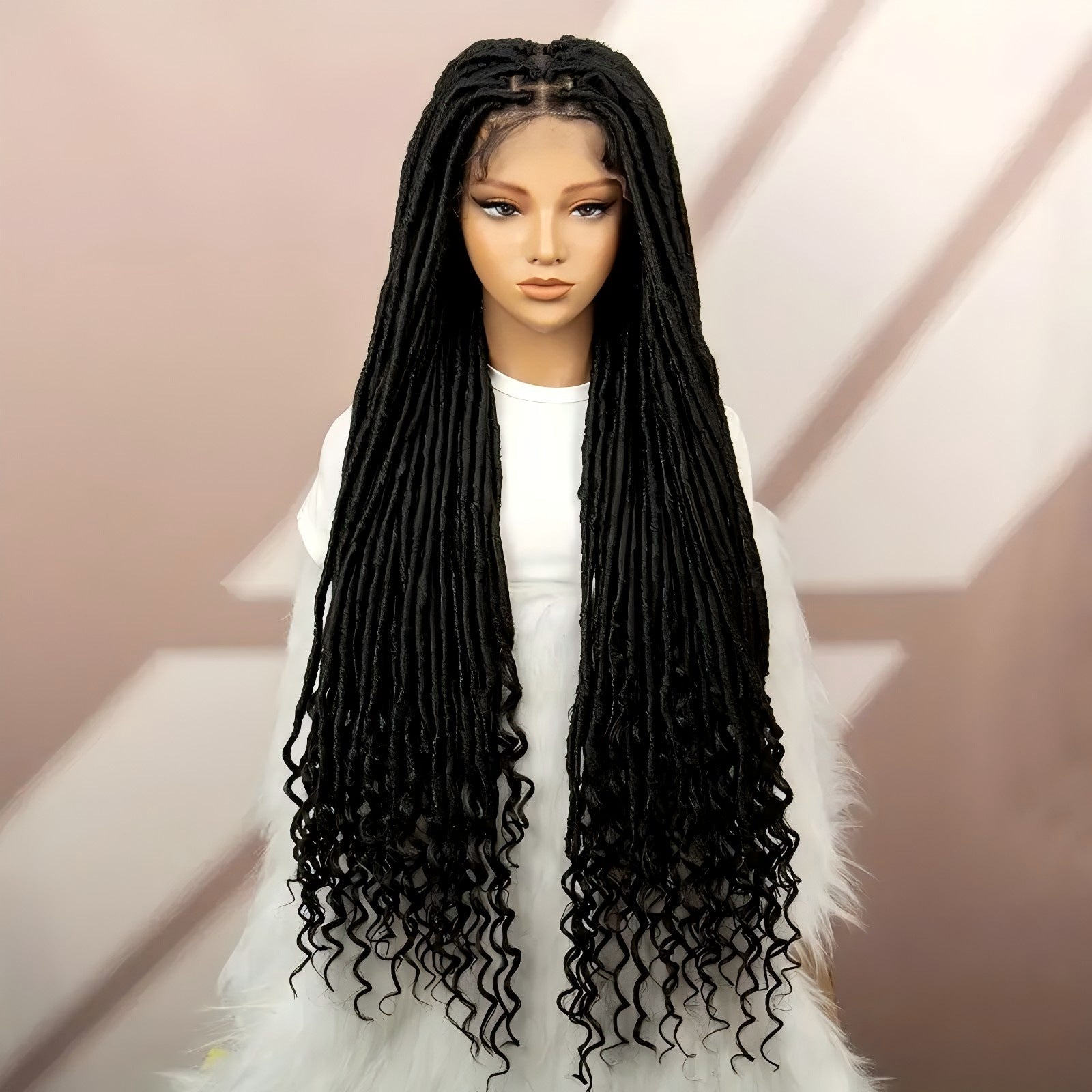 Foreign Trade Cross-Border European American African Women's Full Lace Goddess of Liberty Wig Faux Locs Fashion hair