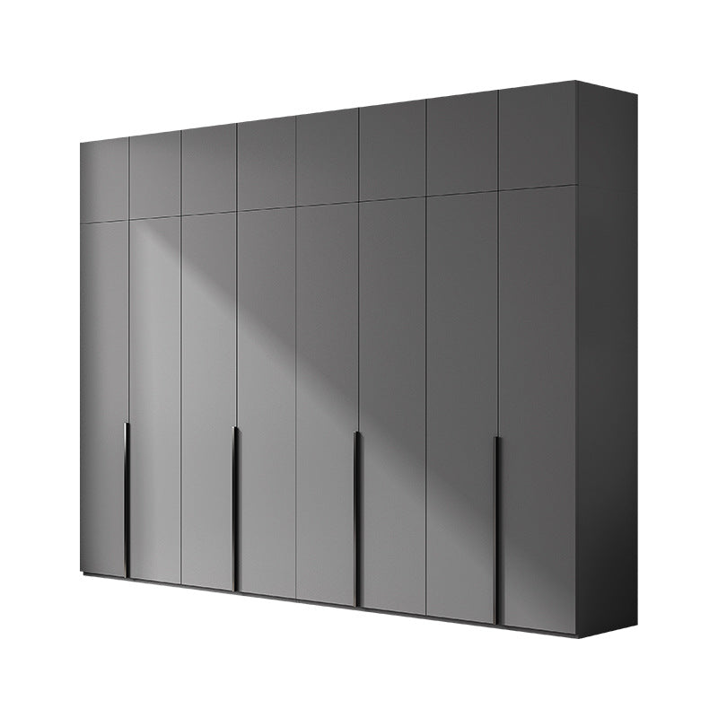 Flat Door Wardrobe Bedroom Dedicated Storage Cabinet Side Cabinet Shelf High-Grade Gray Color Matching Top-to-Top Wardrobe Free Delivery