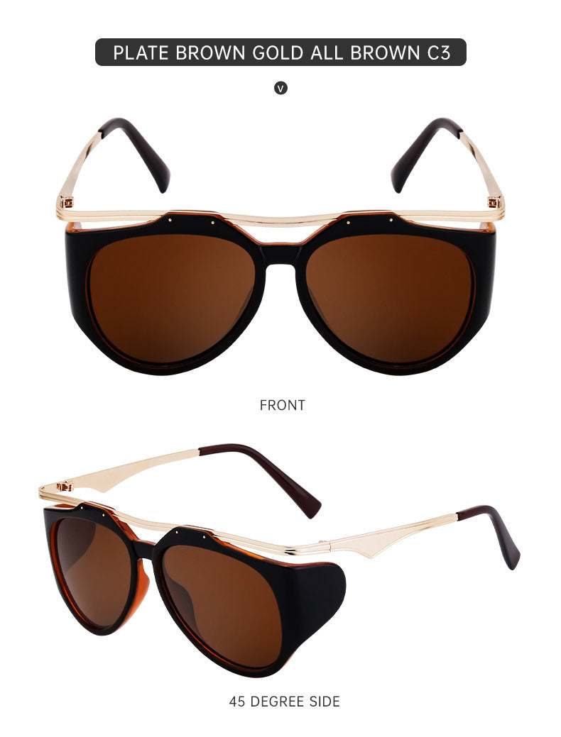 Europe and America INS Fashionable Sunglasses for Women, Irregular Cat Eye Sunglasses, Trendy Full Frame Sun Protection Glasses sunglasses