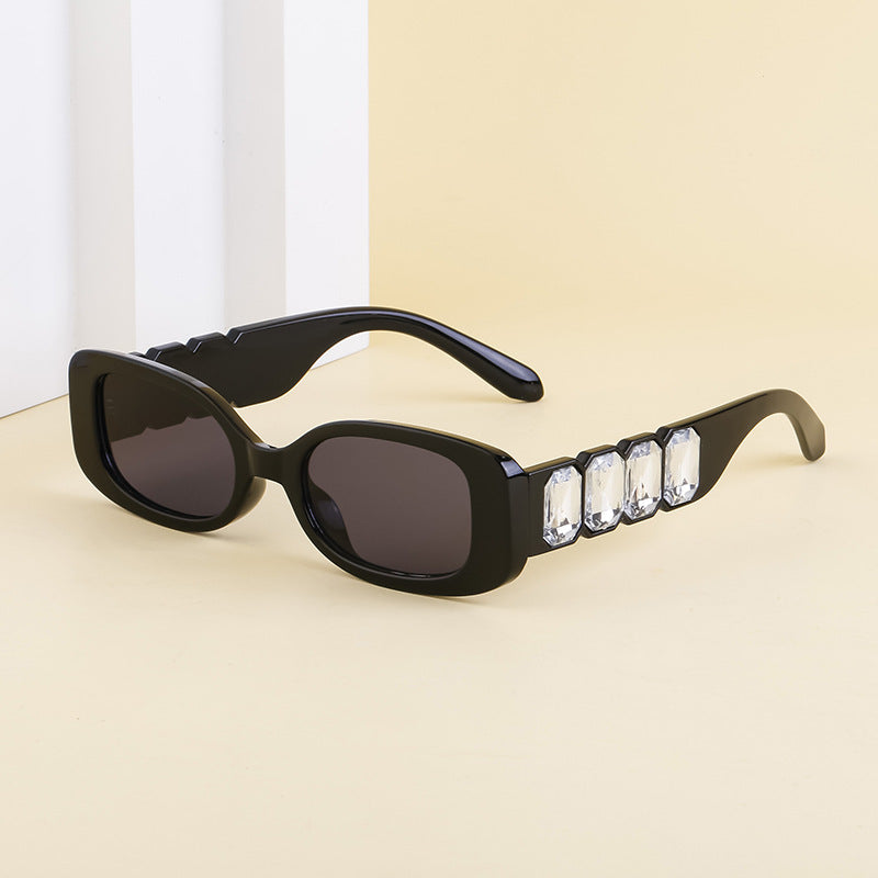 European and American Style Small Frame Sunglasses for Women with Rhinestones, Square Frame Sunglasses for Men, Wholesale Glasses sunglasses