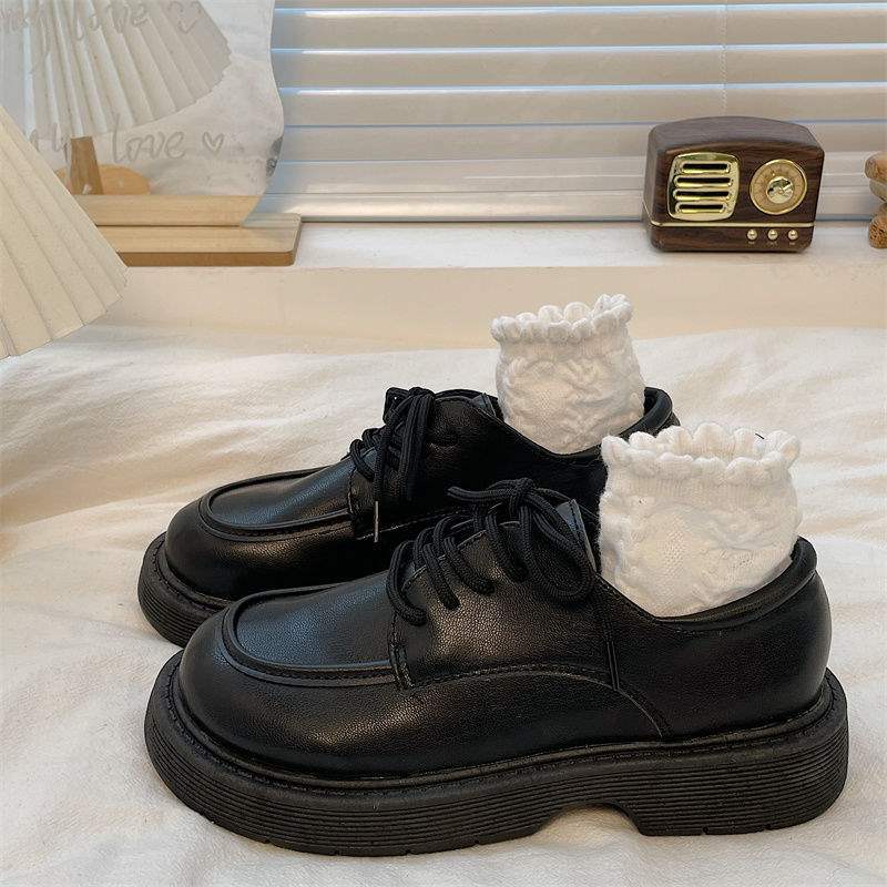 Xiaohongshu Women's Soft Sole Shoes New Thick Sole Chunky Heel Versatile Japanese Style jk French Mary Jane shoes for women with skirts