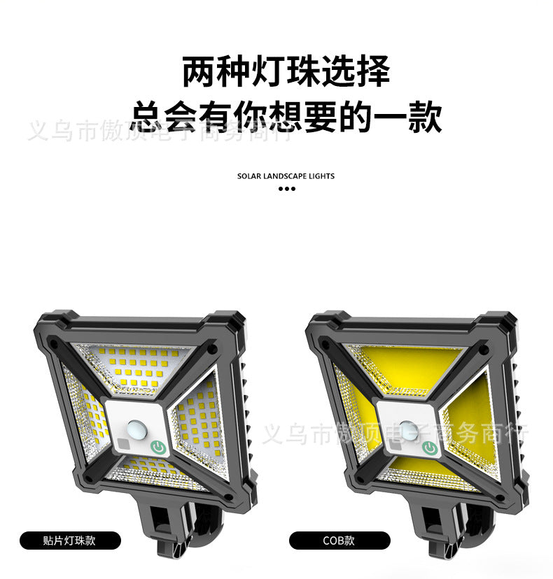 New Solar Light Human Body Sensing Street Light Outdoor Garden Light with Remote Control Garden Light LED Wall Lamp