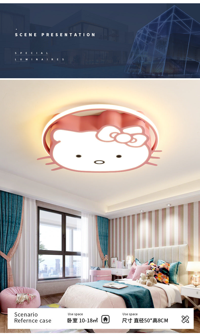 Children's Room Bedroom Lamp Boys Girls Pink Creative Cartoon Ceiling Lamp Cozy Romantic Room Lamp Master Bedroom Lamp