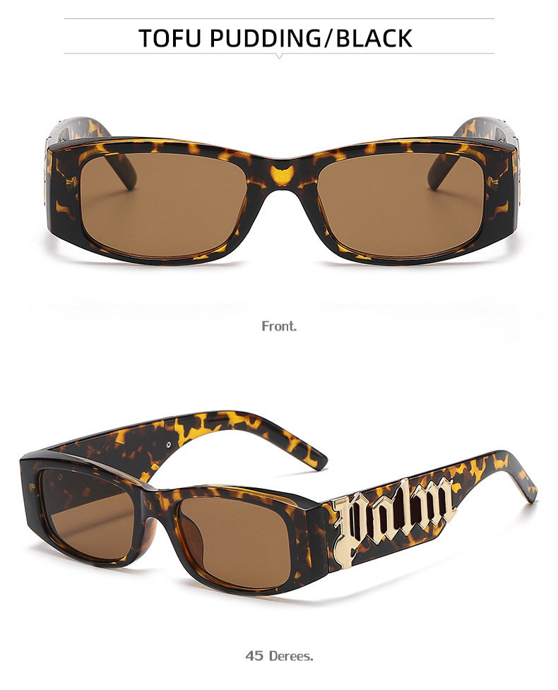 European and American Style Small Frame Sunglasses for Women Wholesale Fashion Wide Leg Sun Protection Sunglasses for Men UV Protection