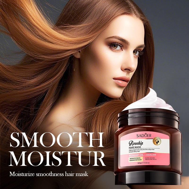 Cross-border Rosehip Oil Hair Mask500g Moisturizing and Smooth Hair Conditioner Export Manufacturer Wholesale