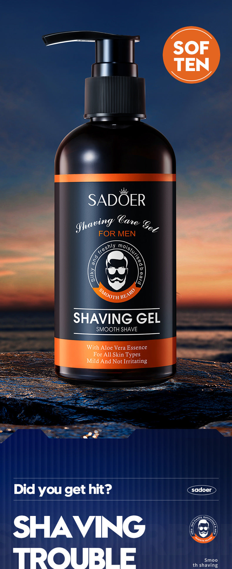 Full English Men's Shaving Gel210ml SADOER Softening Beard  Wholesale