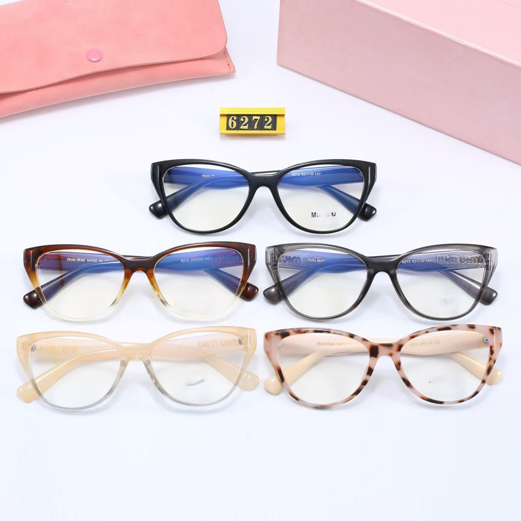 6272New European and American Style M Home Plain Cat Eye Glasses Fashion Retro Sunglasses Men Internet Celebrity Sunglasses Women Wholesale