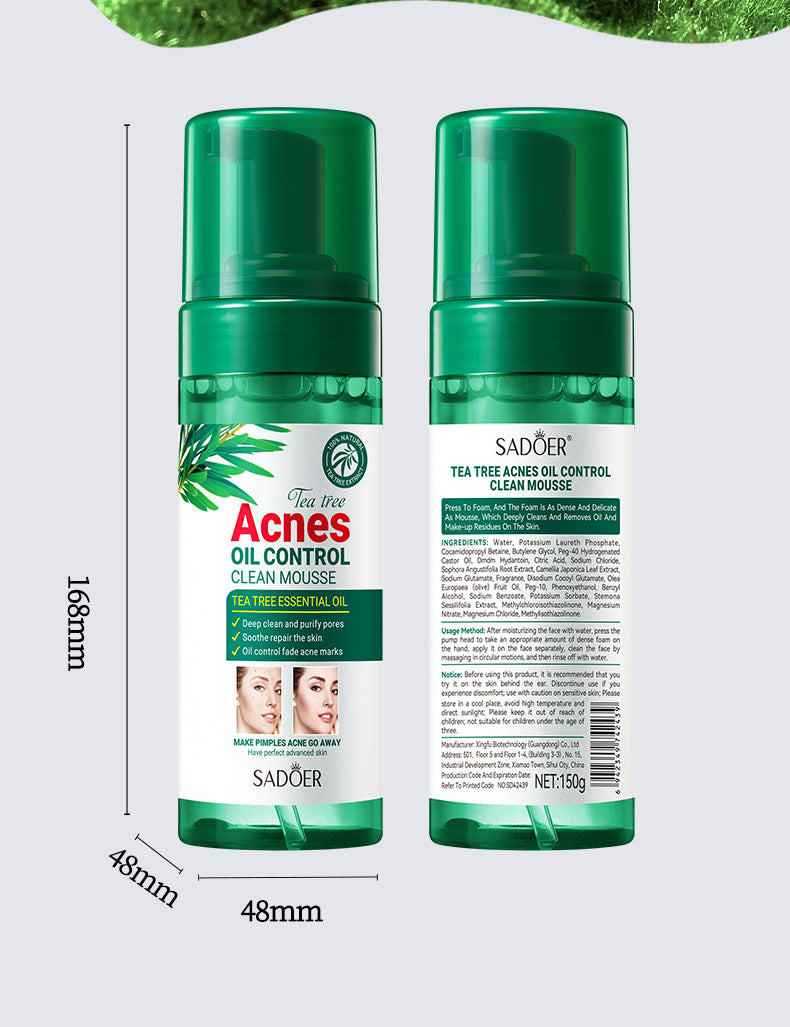 Full English Tea Tree Mousse Facial Cleanser150gSADOER Clean Bubble Dense Facial Cleanser  Wholesale