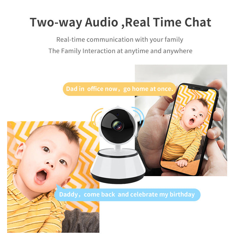 V380Camera Home Wireless Shaking Head Machine Puppy WiFi Monitoring360Night Vision HD Night Vision Enhanced Intelligence