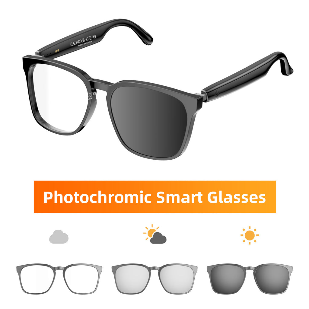 ai Translation Smart Glasses Photochromic Bluetooth Wireless Hands-Free Call Audio Multi-Function Driving Glasses