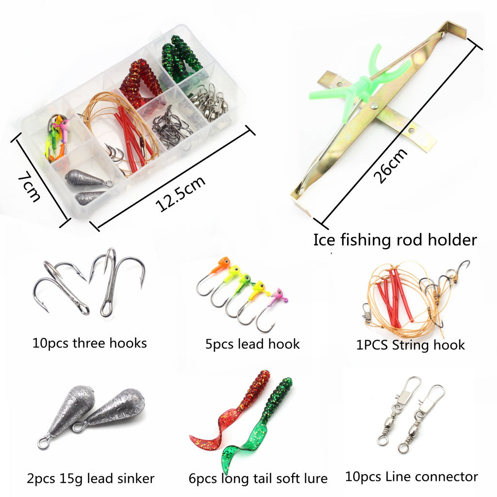 60cm Double Tip Ice Fishing Winter Fishing Set FBA Overseas Warehouse Fishing Gear European and American Hot-Selling Ice Fishing Rod