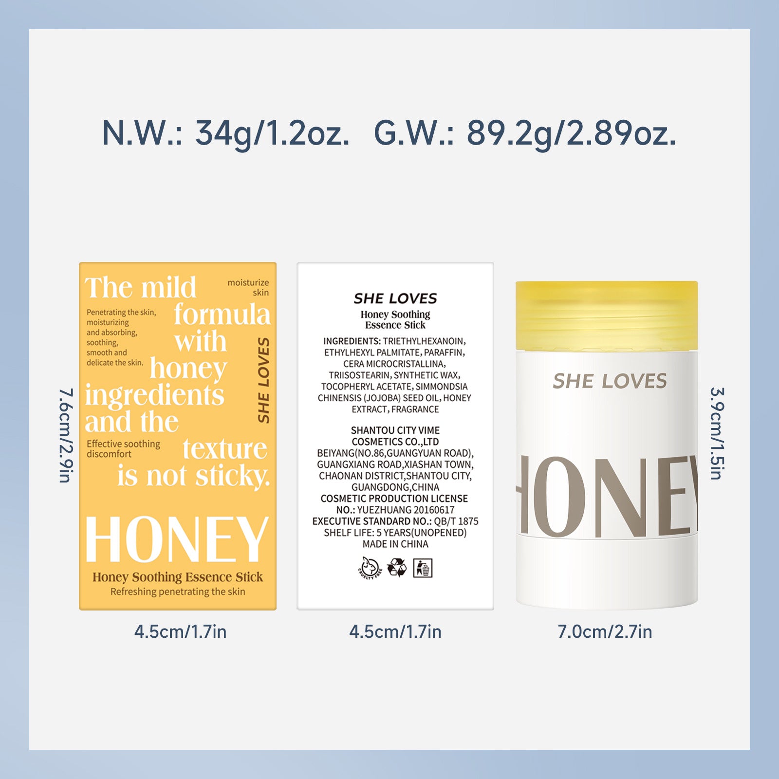 Exclusive Supply sheloves Honey Soothing Essence Stick After-sun soothing redness hydrating moisturizing face cream